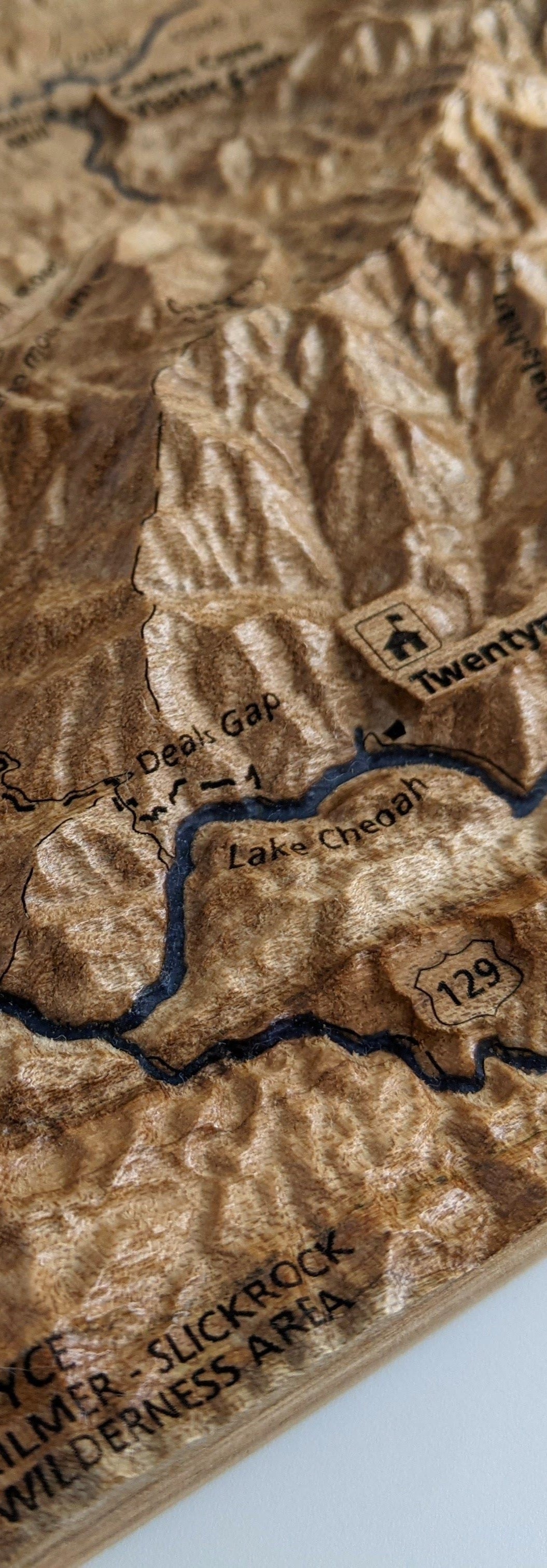 Great Smoky Mountains National Park, Handcrafted  Wood Topographical Maps